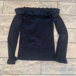 White House Black Market Ruffled Off- Sweater M